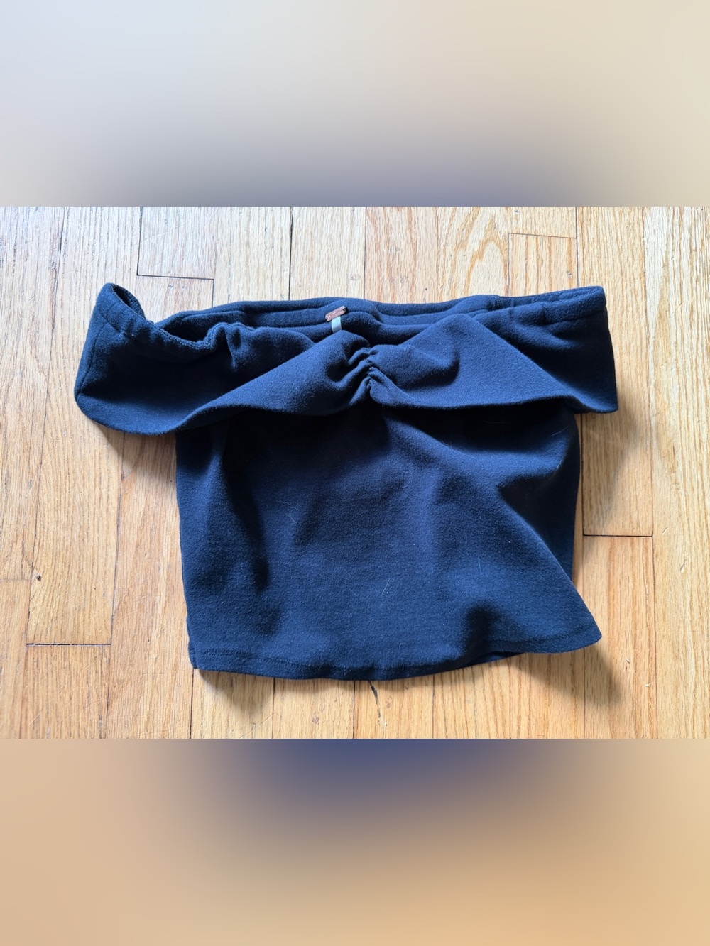 Black Twist-Front Women’s cropped free people off shoulder shirt - Picture 4 of 4